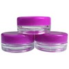 (Quantity: 25 Pieces) Beauticom 3G/3ML Round Clear Jars with PURPLE