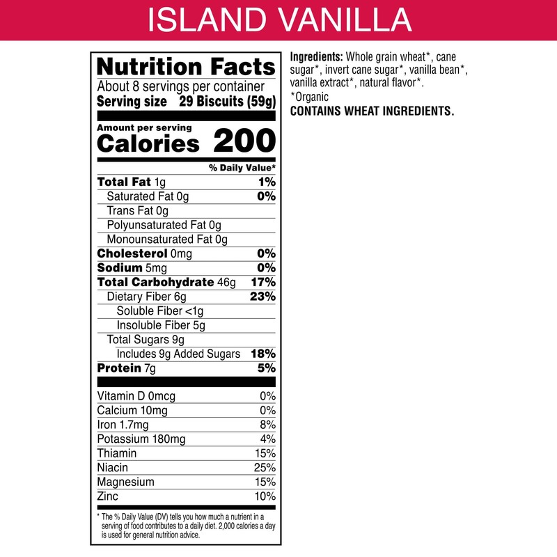 Kashi Breakfast Cereal, Organic, Fiber Cereal, Island Vanilla, 18oz Box