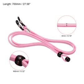 PATIKIL Eyeglass Strap, 4 Pack Adjustable Eye Glasses String Colored Safety Lanyard Holder Sunglasses Retainer for Men Women, Pink