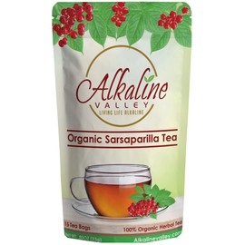 Sarsaparilla Tea - 100% Organic and Alkaline - 15 Unbleached/Chemical-Free Sarsaparilla Tea Bags - Caffeine-Free, No GMO
