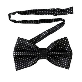 szzqdzsw Men Pre-Tied Polka Dots Bow Tie Pocket Square Wedding Party Tuxedo Bowtie Set (Black)