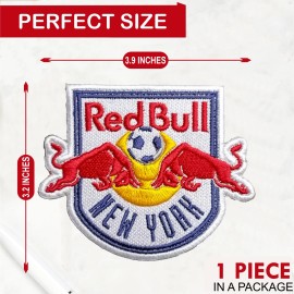 Unbranded New York Red Bulls MLS Club Logo Iron On Patch-Sew Patch-Embroidered Patch
