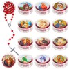 24 Pcs Rose Scented Catholic Rosaries Necklaces Wooden Beads Rosary