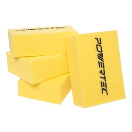 POWERTEC Large Square Grout Sponge – Professional Tile Grout Removal Cleaning Sponge – Heavy-Duty Absorbent Sponges, Multi-Purpose Cleaning Tool for Floors, Kitchen, and Bathroom – 4PK (72106)