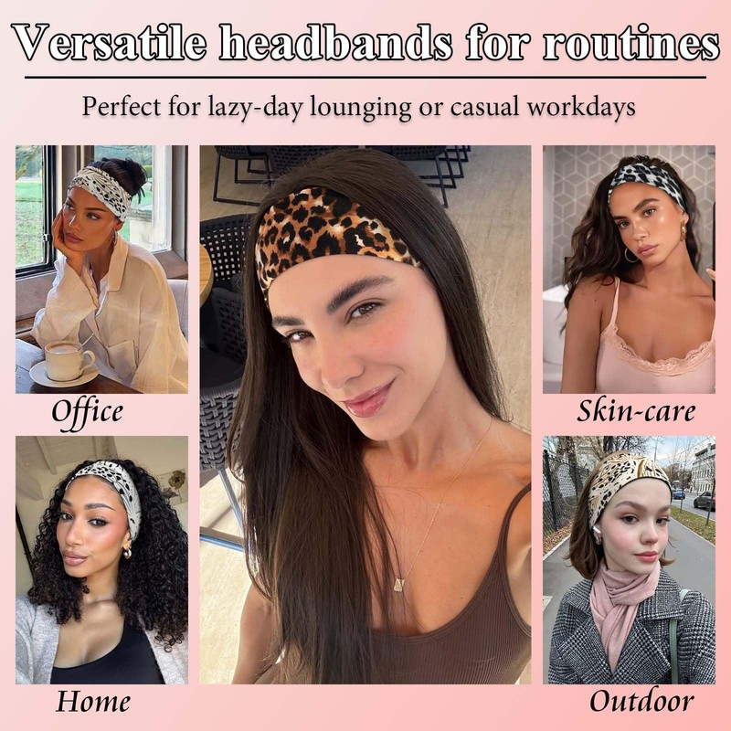 Wide Women's Head Bands Leopard Print Large Hair Band Boho