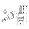 KS Tools 918.1469 1/4 Inch Chrome Plus Bit Socket, PH2