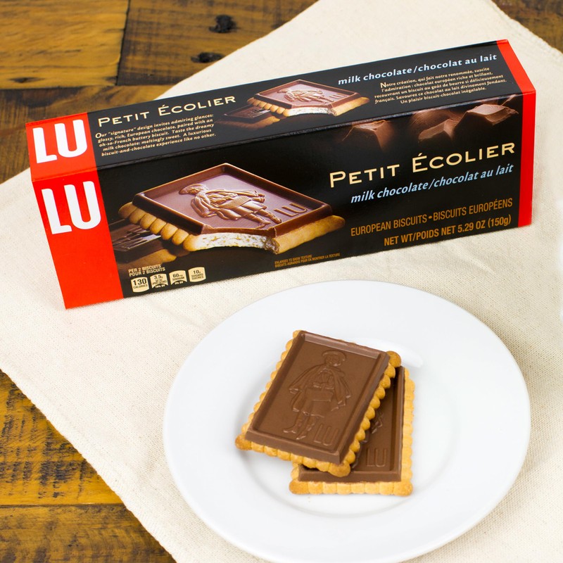 Lu Petit Ecolier European Milk Chocolate Biscuit Cookies, 12-5.3 oz