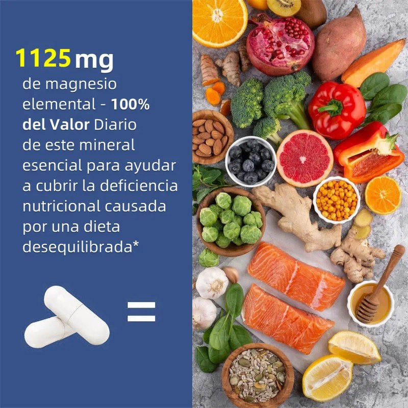 Mvpcare Magnesio Complex 1125mg Citrato Polvo Glicinato Gluconato Óxido Vitaminas