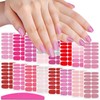 SILPECWEE 16 Sheets Pink Nail Wraps for Women Nail Polish