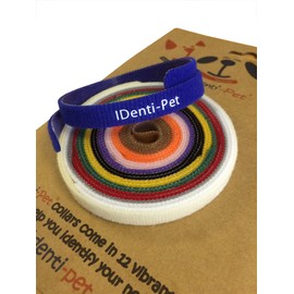 IDenti-Pet 12-Pack Soft, Adjustable & Reusable Whelping Collars for Puppies & Kittens, 35cm, Multicolor, Fabric, Adjustable, Reusable, Easy to Clean, Small, Toy Breeds