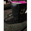Little Miss Match Black Boots With Flip Sequins size 13