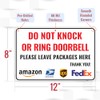 1PC Do Not Knock Or Ring Doorbell Sign 12 x