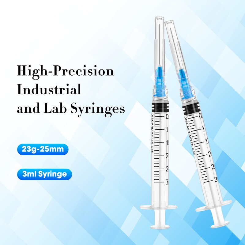 100 Pack Plastic Tube Lab Dispensing Tools, 3ml Syringes with