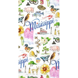 IHR Ideal Home Range - Servilletas de cena Rosanne Beck State Collection desechables de 3 capas, 8.5 x 4.5 pulgadas, Mississippi, 16 unidades
