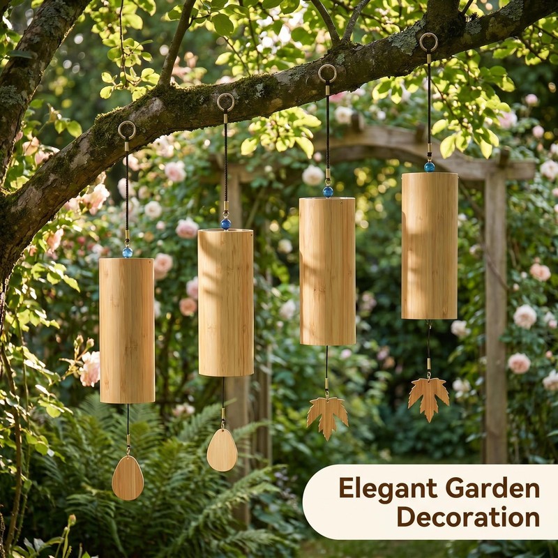 Wind Chime Set of 4 Elements, Included Portable Storage Box