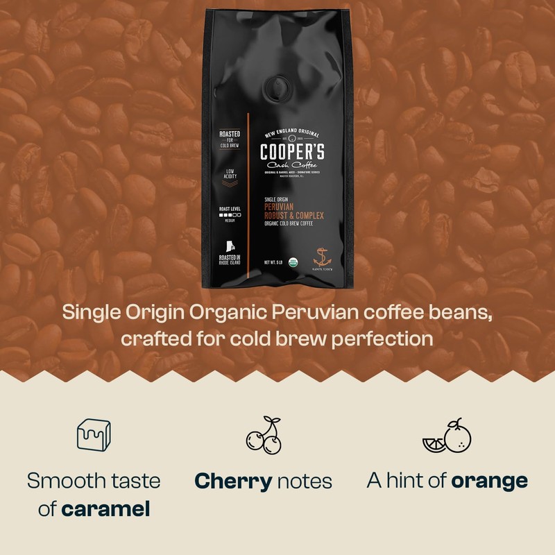 Peruvian Organic Cold Brew Coffee, Single Origin & Gourmet Beans,
