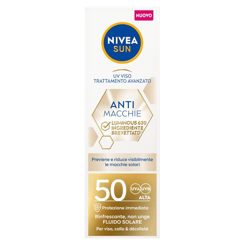 NIVEA Sun Anti-Stain Face Cream Luminous630 FP 50 in Tube,