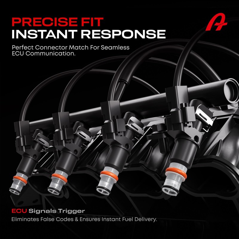 A Plus Auto 8 Holes Fuel Injectors Set of 4,