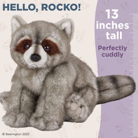 Bearington Rocko Plush Stuffed Animal Raccoon, 13 inches