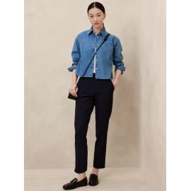 Banana Republic Navy Blue HAYDEN High Rise Tapered Pants Size 2 PETITE #739750