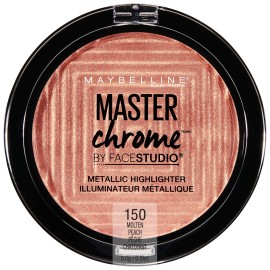 MAYBELLINE Set of 2 Maybelline Master Chrome Metallic Highlighter Makeup, 150 Molten Peach
