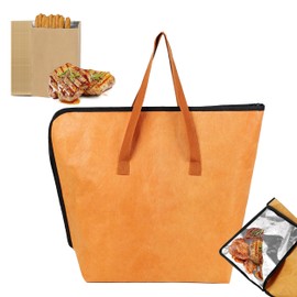 GalaHub BBQ Bag for Resting Meat with 10 Kraft Bags, Reusable Smoker Grilling Meat Insulated Resting Blanket for Brisket/Pork/Turkey, Grilling Accessories Gift Set for Men (21in Wide Mouth)