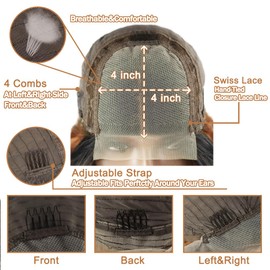 4 x 4 HD Lace Front Human Hair Wig Glueless Wig Human Hair Wear and Go Wig Real Hair Body Wave Human Hair Wig Pre Plucked Natural Hairline with Baby Hair Brown Colour 22 Inches