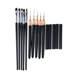 10 Pcs Nail Art Liner Brushes Painting Art Design Pen Set Diamond Application Rhinestone Handle Line Dotting Drawing Sizes 7 9 11 20 25mm Nail Art Design Kits Gift for Women Girls Black