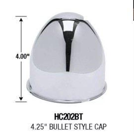 Gorilla Set of 2 Gorilla HC202BT Chrome Bullet Style Push Thru 4.25"OD Wheel Center Cap