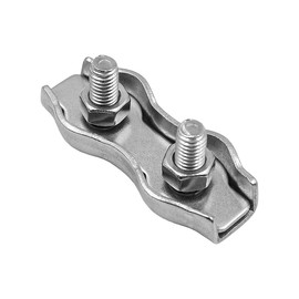 Pack of 10 M4 ZONADAH 304 Stainless Steel Wire Rope Double Clips Clamps Buckle 2-Post Cable Clamp Wire Rope Clip Cable Clamp Polywire Connectors Steel Wire Connectors