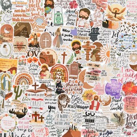 Bible Verse Stickers Christian Inspirational Jesus Religious Stickers Motivational Waterproof Book Stickers Pack for Water Bottle Laptop Skateboard Luggage Journaling Scrapbooking