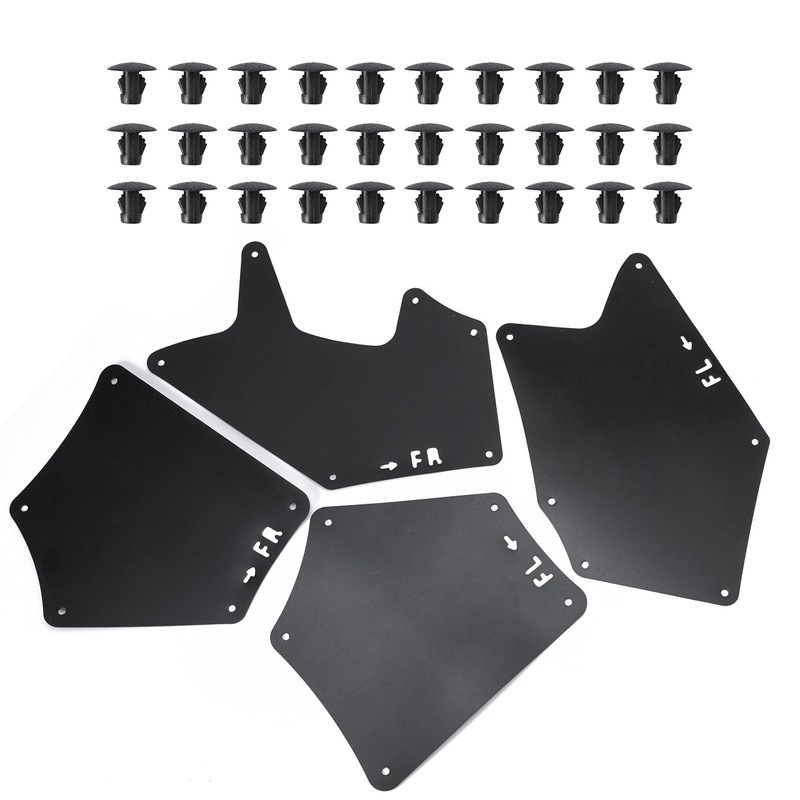 Splash Guards for Fender Liner Shields with Clips Retaining Retainer