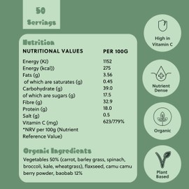 Super Powders - Invisible Veg - Blend of Natural Clean Greens Superfood Vegetables. Made for Mixing into Family Meals for a Natural Healthy Boost. 50 Servings. Recommended +3