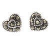 Touch Jewellery 925 Sterling Silver Heart Stud Earrings with Marcasite