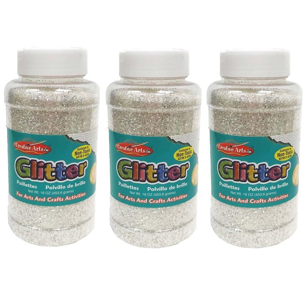 CLI Charles Leonard Creative Arts Glitter, Iridescent, Pack of 3