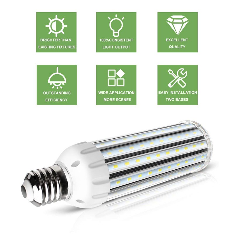 YGS-Tech Super Bright 54W LED Corn Light Bulb, E26/E39 Large