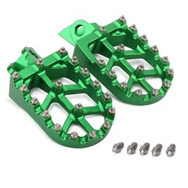Factory Foot Pegs Pedals Footpegs Step for Kawasaki KX65 2000-2020 | KX80 1998-2000 | KX85 2001-2025 | KX100 1998-2021 | KLX140 2008-2025 | KX112 2022-2025 - 34028-1498-CE 34028-1499-CE (Green)