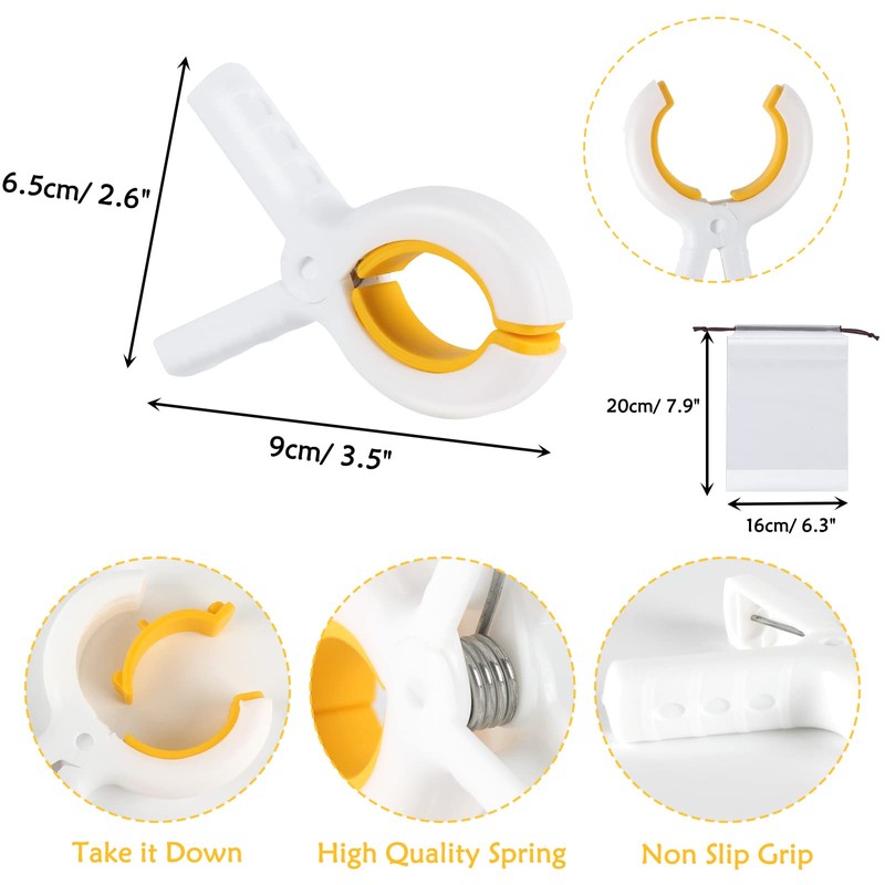 6pcs Towel Clips for Sun Loungers Large Beach Towel Clips