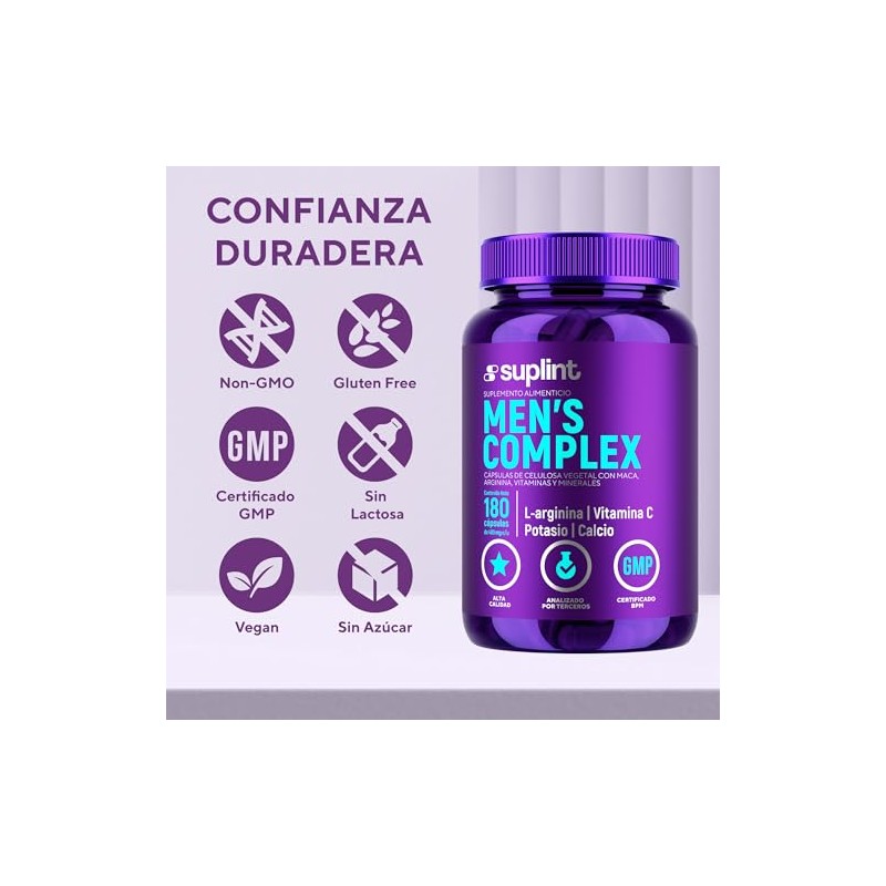 Vitaminas Hombre Multivitamínico Maca Negra Arginina Complejo Zinc Magnesio Potasio