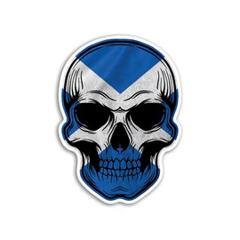 2 x 10cm Scottish Skull Stickers - Scotland Flag Travel Holiday Pirate Funny Kids Girls Boys Men Women Scrapbook Sticker #82044