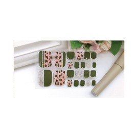 Neon Glitter Gold Accent Toe Nail Sticker Geometric Lines Marble Leopard Flower Ly012 Nail Wraps Art Stickers Manicure Supplies for Women for Home Nails Full Long Lasting Easy Apply and Remove