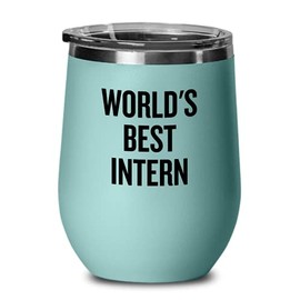 Funny Intern Wine Tumbler - Intern Gift - Internship Gift - Intern Present Idea - World's Best Intern