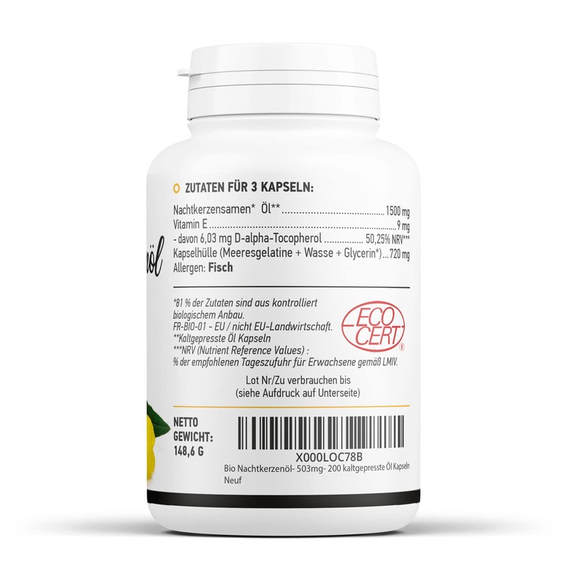 Bio Oil, Cold Pressed Evening Primrose Oil – 500mg – 200 capsules