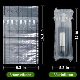 MONKKINO 10 Packs Wine Bottle Travel Protector Bags, Monkkino Inflatable Bubble Cushion Wrap, Safety Choice for Glass Bottles in Transport with Luggage, Air Filled Packaging Sleeves with Pump