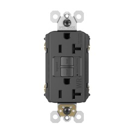 Legrand radiant 2097TRBKCCD4 20 Amp GFCI Self Test Tamper Resistant Decorator Duplex Outlet, Black (1 Count)