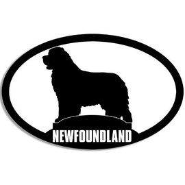 Oval NEWFOUNDLAND Silhouette Sticker (dog breed decal)