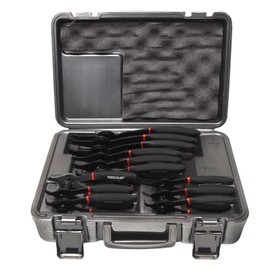 WISEUP 12 Pcs Snap Ring Pliers Set, Heavy Duty Internal/External Circlip Pliers Kit tool, Straight/Bent Jaw Tips with Storage Case for C-Clip Ring Remover