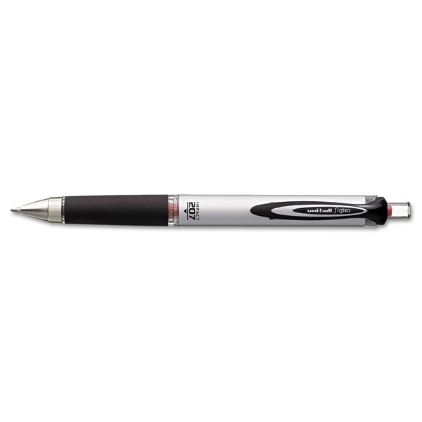 Uni-Ball 65872 Impact 207 Rollerball Retractable Gel Pen, Red Ink,
