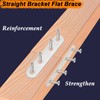 16 Pack 3 inch White Flat Bracket Straight Brace -