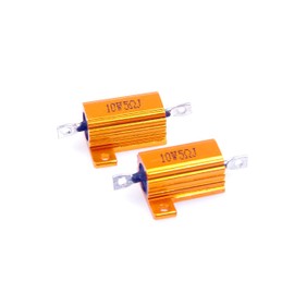 LM YN 10 Watt 5 Ohm 5% Wirewound Resistor Electronic Aluminium Shell Resistor Gold for Inverter LED lights Frequency Divider Servo Industry Industrial Control 2-Pcs
